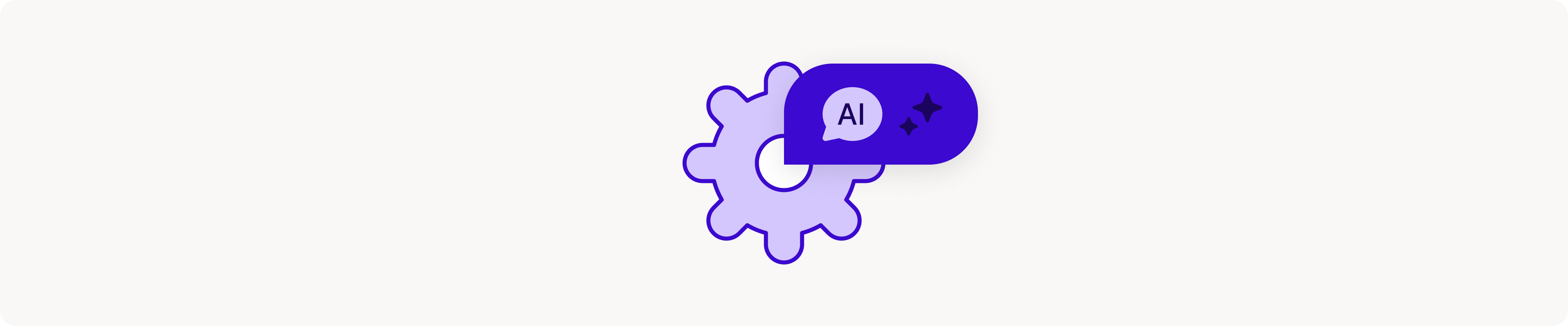 Graphic with a gear and AI label, representing advanced techniques for pipeline management using AI tools.